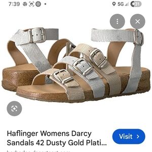 Haflinger Womens Darcy Sandals in Metallic Gold and Silver